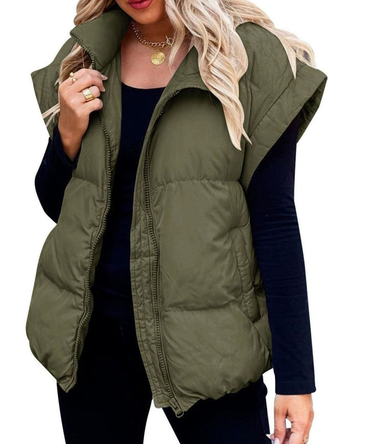 Zoey | Women's Quilted Sleeveless Gilet Stand Collar Relaxed Fit Vest