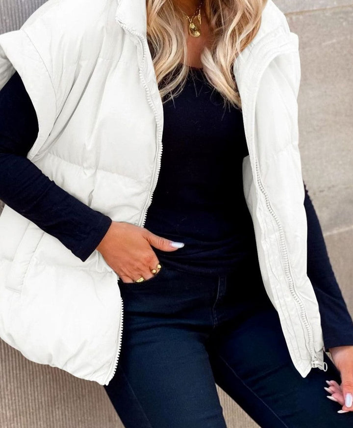 Zoey | Women's Quilted Sleeveless Gilet Stand Collar Relaxed Fit Vest
