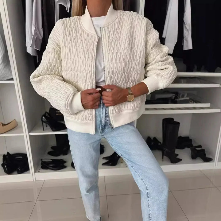 Alice | Women's Quilted Zip Up Bomber Jacket