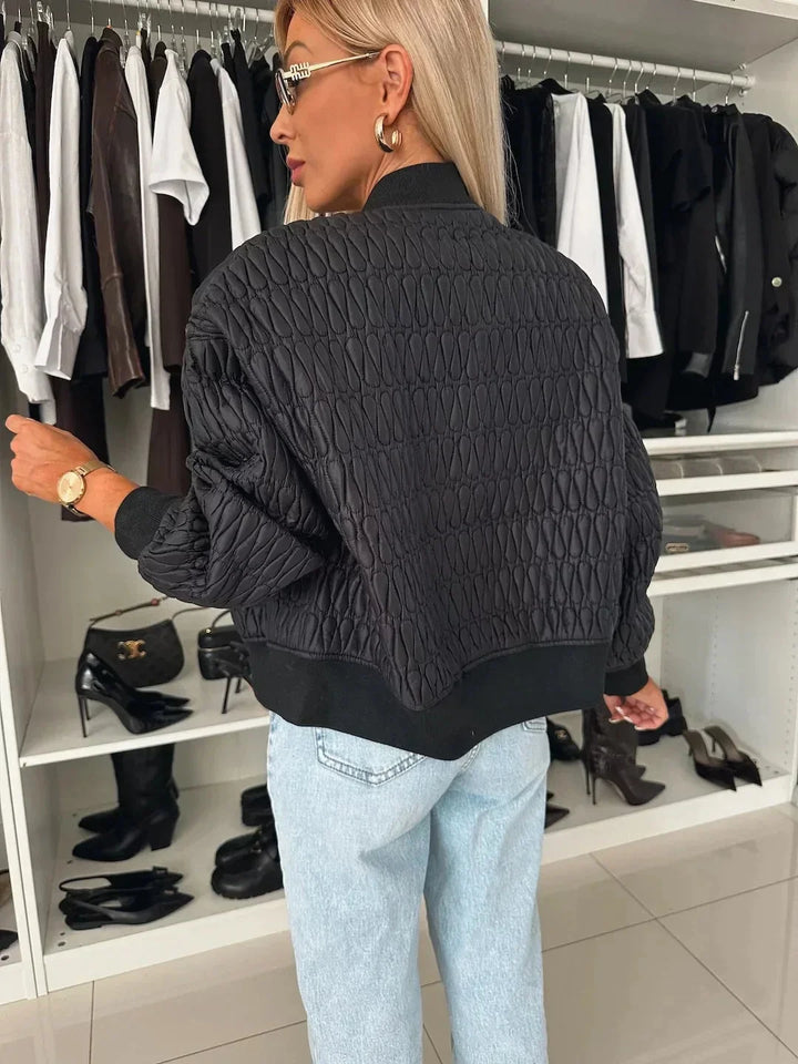 Alice | Women's Quilted Zip Up Bomber Jacket