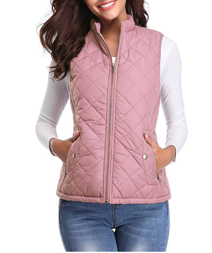 Scarlett | Women's Quilted Zip-Up Puffer Vest Sleeveless Padded Gilet