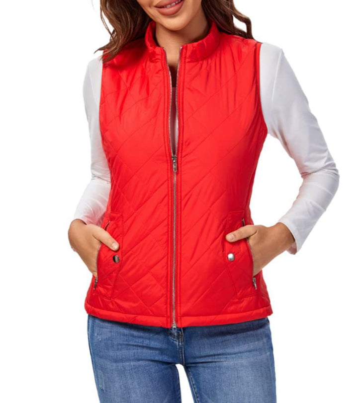 Scarlett | Women's Quilted Zip-Up Puffer Vest Sleeveless Padded Gilet