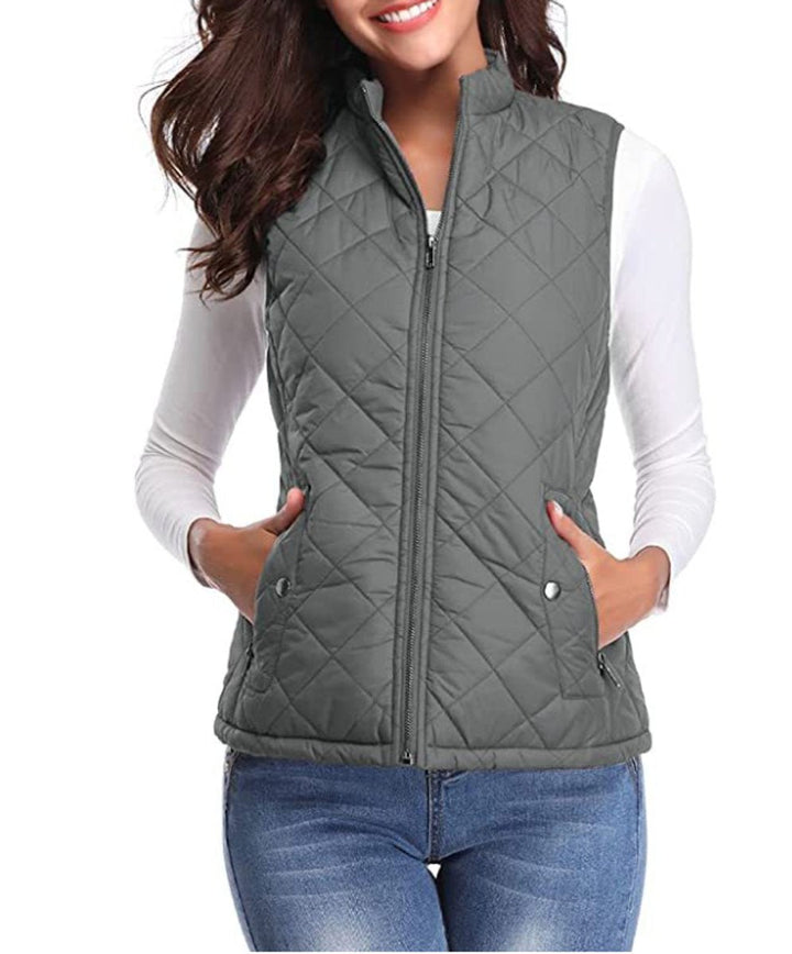 Scarlett | Women's Quilted Zip-Up Puffer Vest Sleeveless Padded Gilet