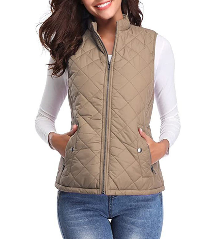 Scarlett | Women's Quilted Zip-Up Puffer Vest Sleeveless Padded Gilet