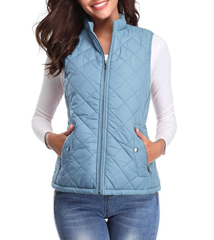 Scarlett | Women's Quilted Zip-Up Puffer Vest Sleeveless Padded Gilet