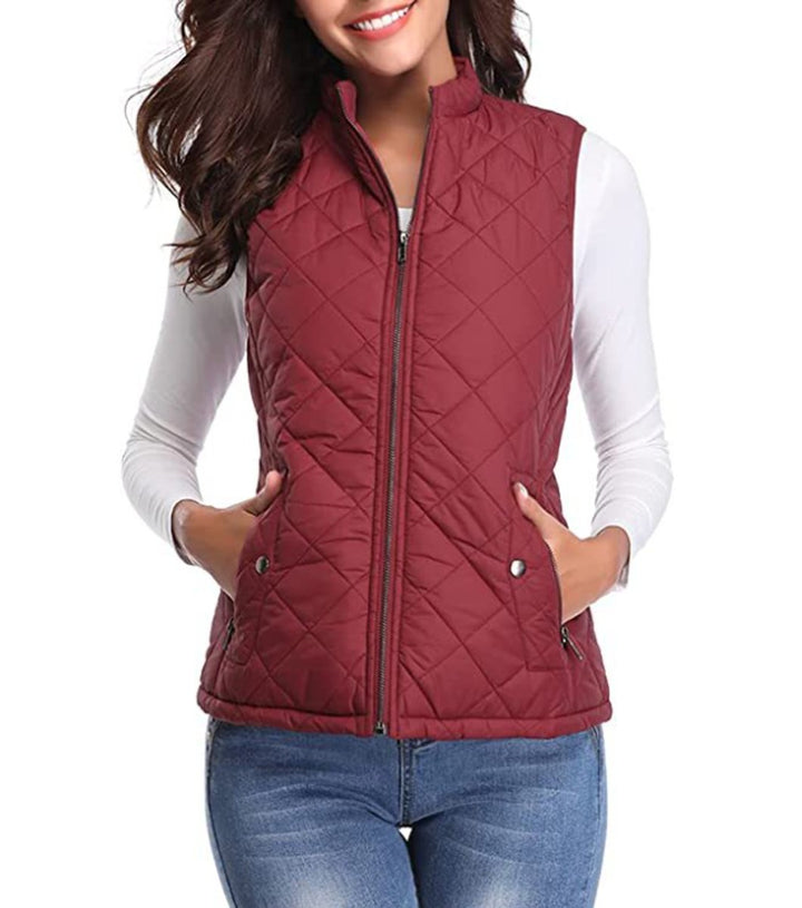 Scarlett | Women's Quilted Zip-Up Puffer Vest Sleeveless Padded Gilet