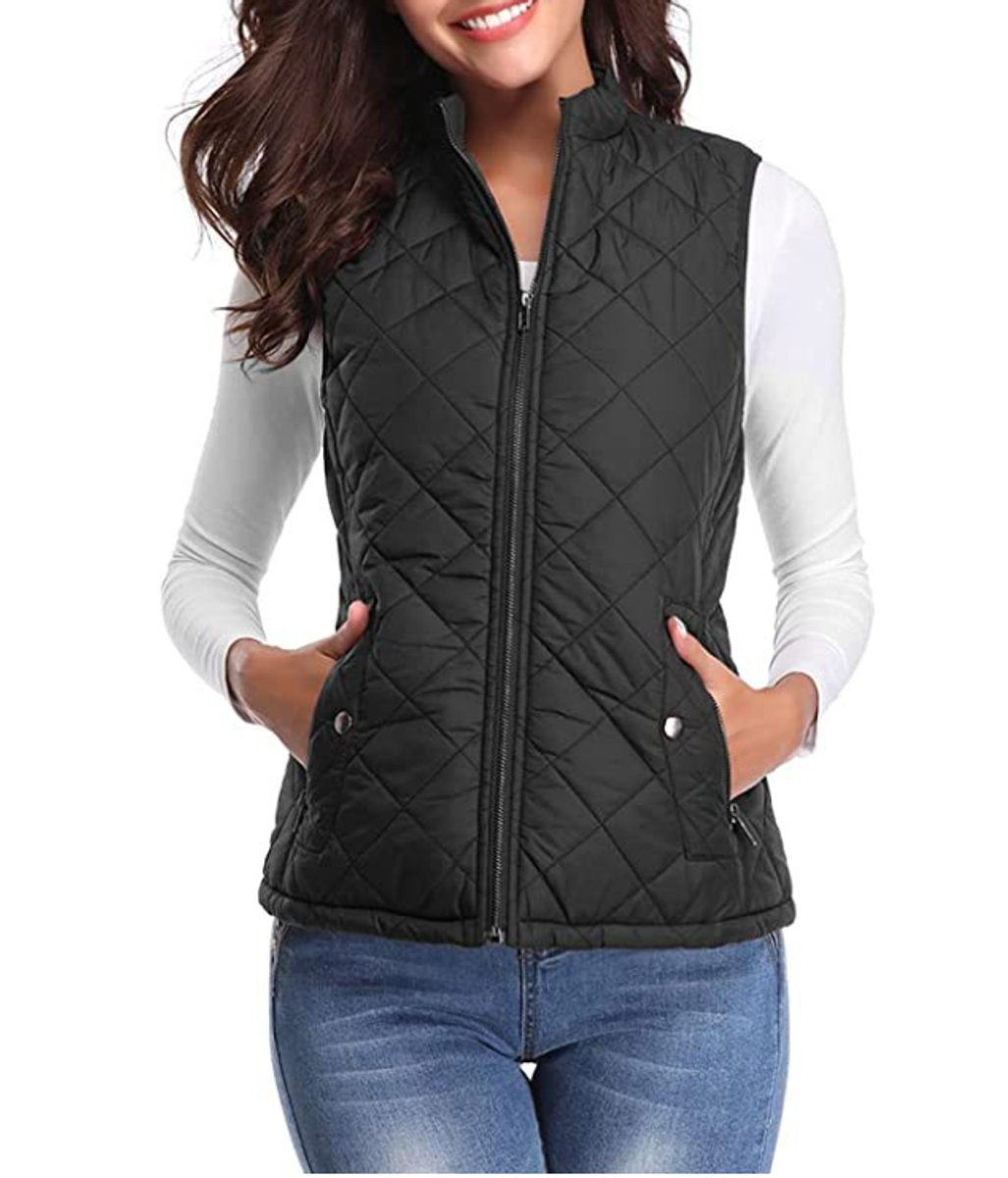 Scarlett | Women's Quilted Zip-Up Puffer Vest Sleeveless Padded Gilet