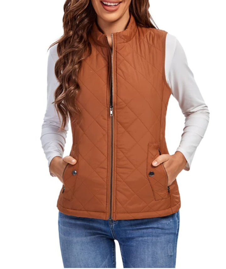 Scarlett | Women's Quilted Zip-Up Puffer Vest Sleeveless Padded Gilet