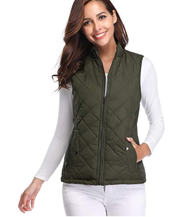 Scarlett | Women's Quilted Zip-Up Puffer Vest Sleeveless Padded Gilet