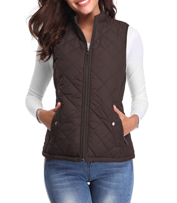 Scarlett | Women's Quilted Zip-Up Puffer Vest Sleeveless Padded Gilet