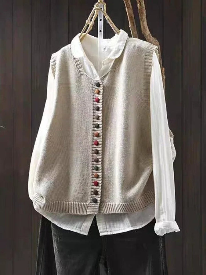 Madison | Women's Relaxed-Fit Button-Front Knit Vest Puffer Vest Women