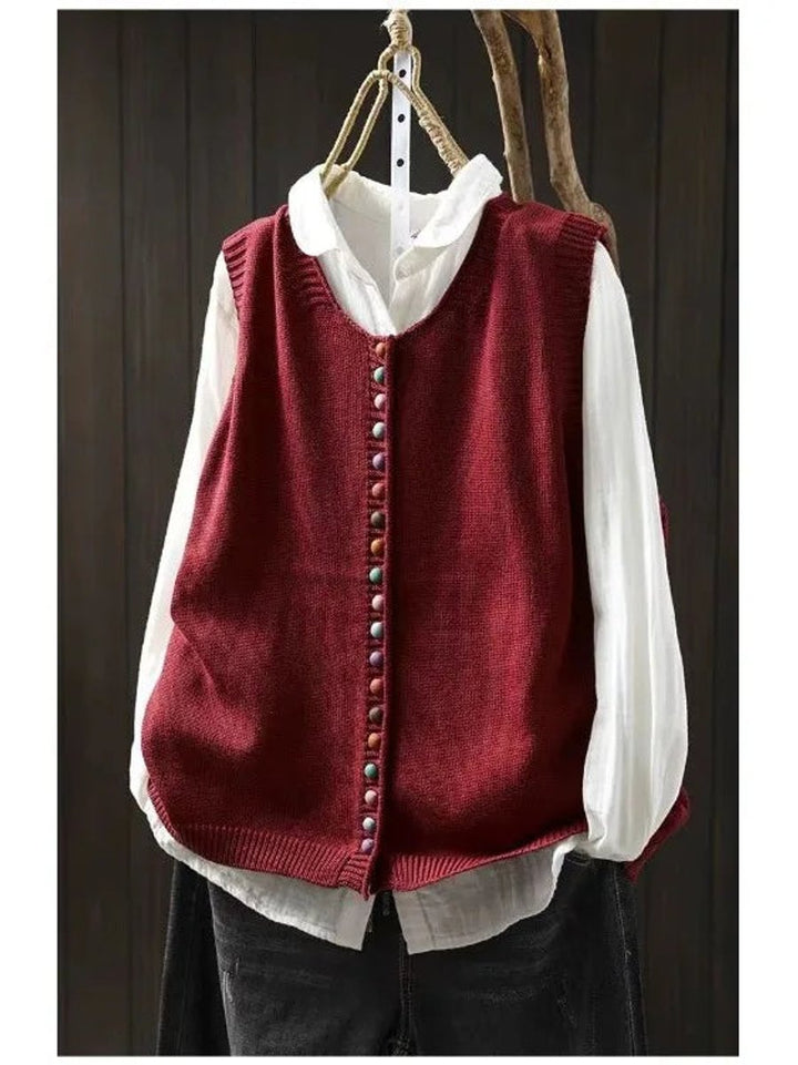Madison | Women's Relaxed-Fit Button-Front Knit Vest Puffer Vest Women