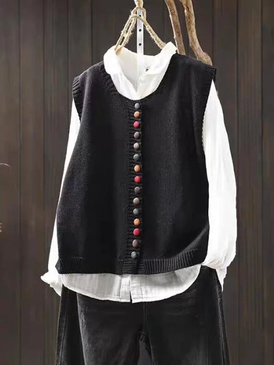 Madison | Women's Relaxed-Fit Button-Front Knit Vest Puffer Vest Women