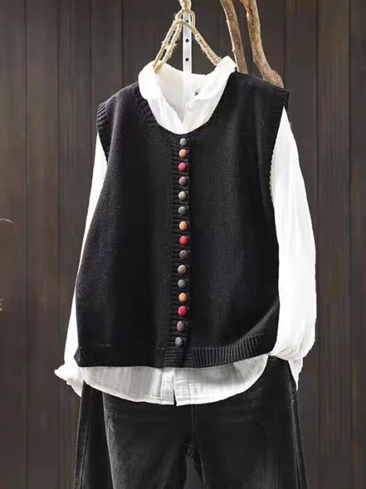 Madison | Women's Relaxed-Fit Button-Front Knit Vest Puffer Vest Women