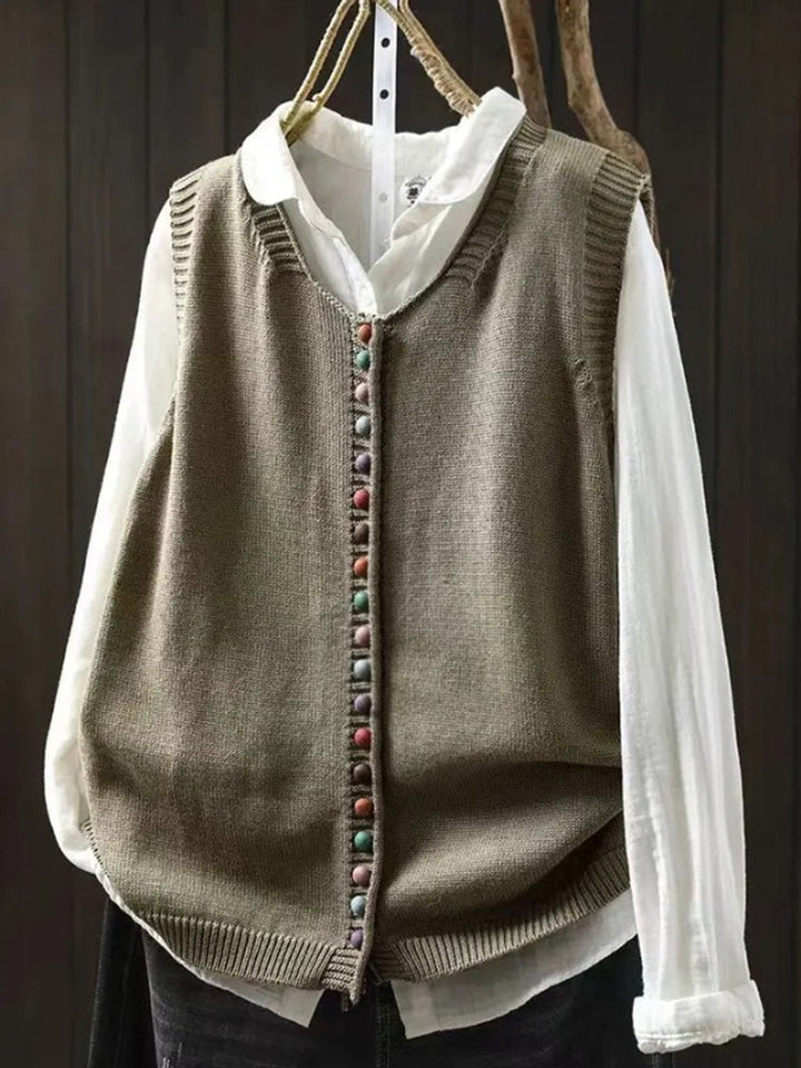 Madison | Women's Relaxed-Fit Button-Front Knit Vest Puffer Vest Women
