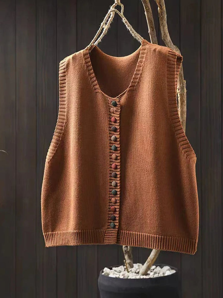 Madison | Women's Relaxed-Fit Button-Front Knit Vest Puffer Vest Women