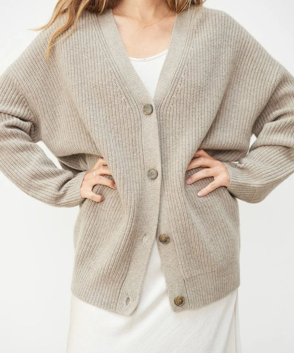 Hazel | Women's Relaxed-Fit V-Neck Button-Up Cardigan
