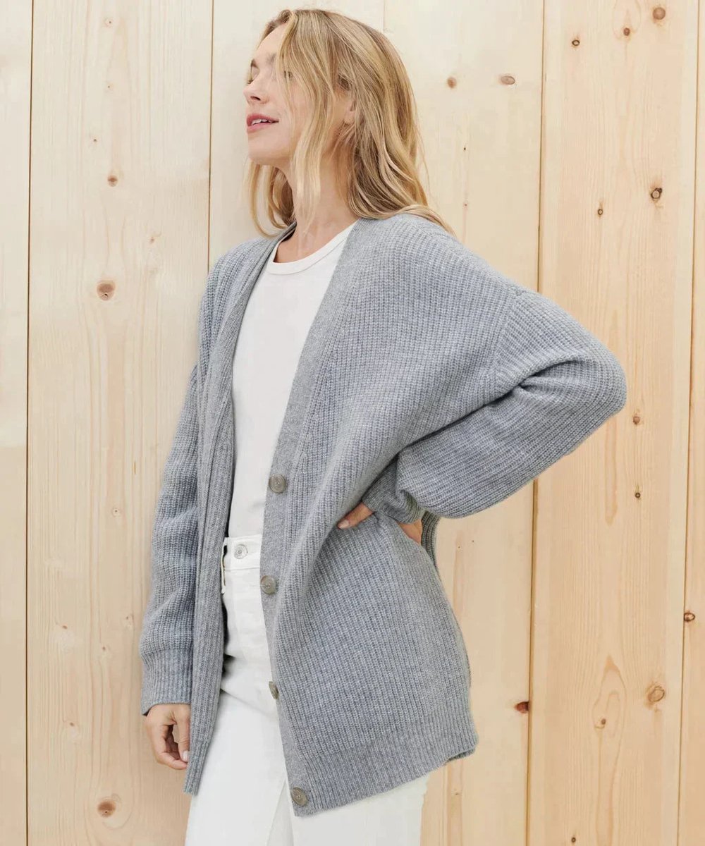 Hazel | Women's Relaxed-Fit V-Neck Button-Up Cardigan
