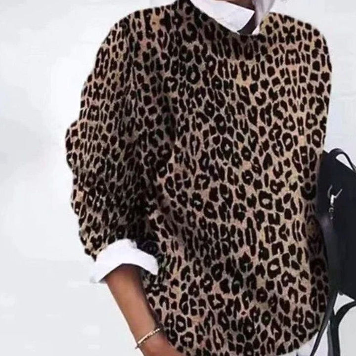 Penelope | Women's Retro Floral Long-Sleeve Knit Womens Jumper