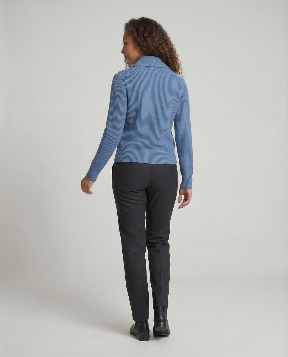 Penelope | Women's Ribbed Knit Button-Front Lapel Collar Cardigan