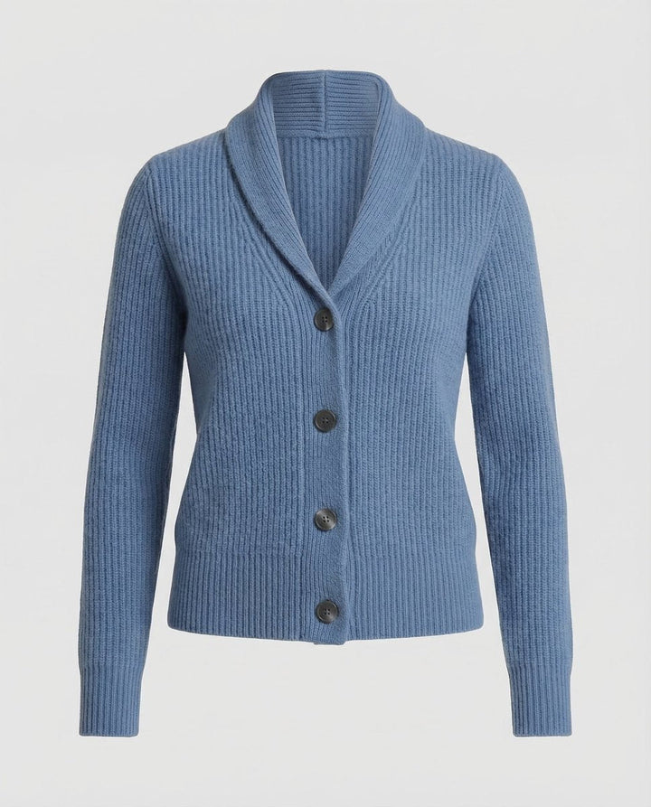 Penelope | Women's Ribbed Knit Button-Front Lapel Collar Cardigan