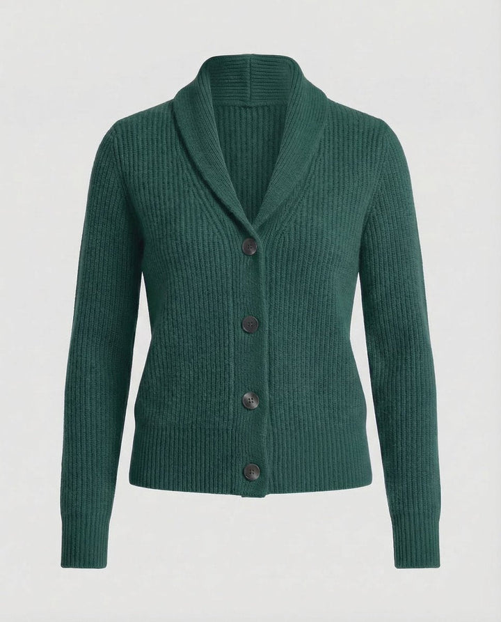 Penelope | Women's Ribbed Knit Button-Front Lapel Collar Cardigan