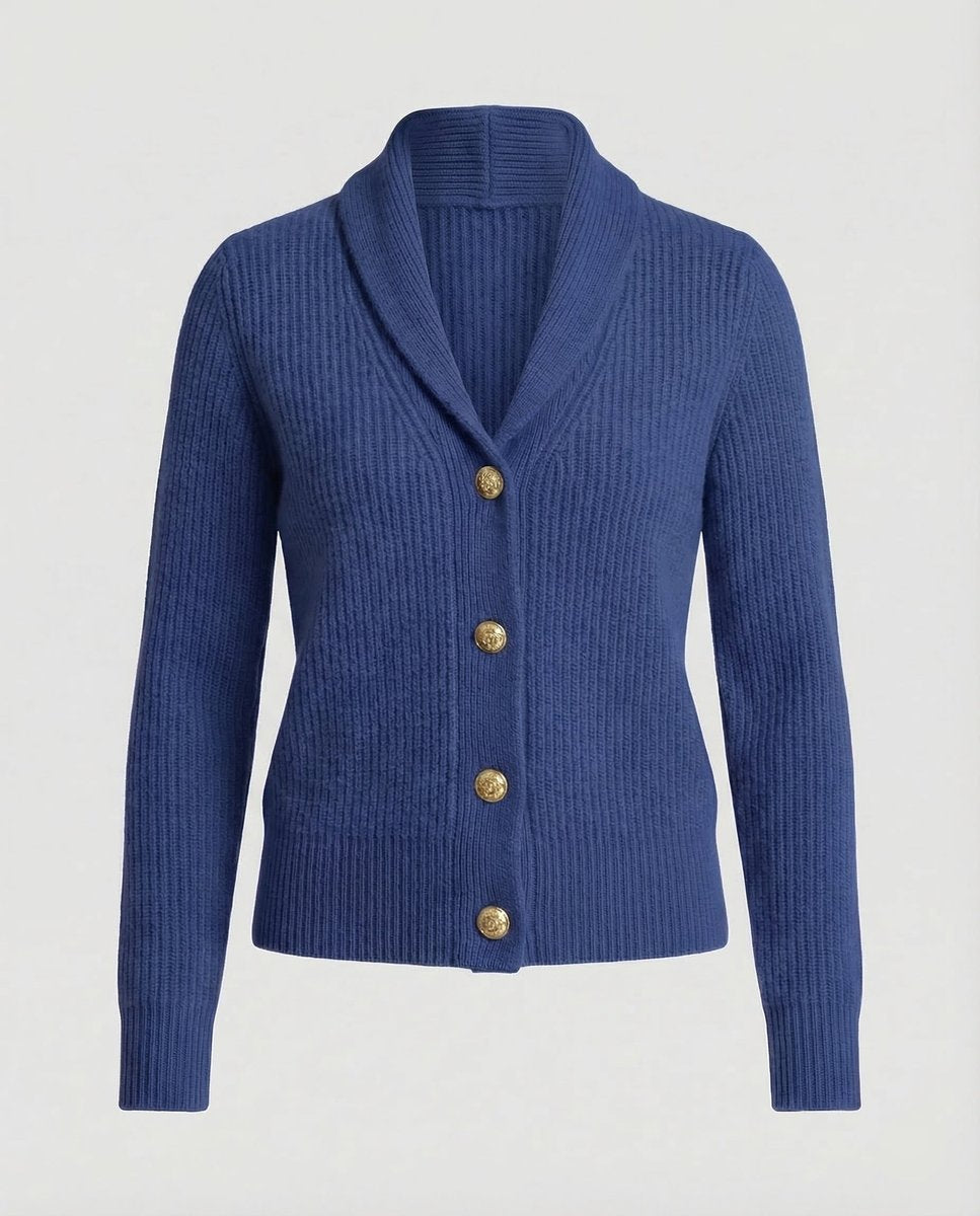 Penelope | Women's Ribbed Knit Button-Front Lapel Collar Cardigan