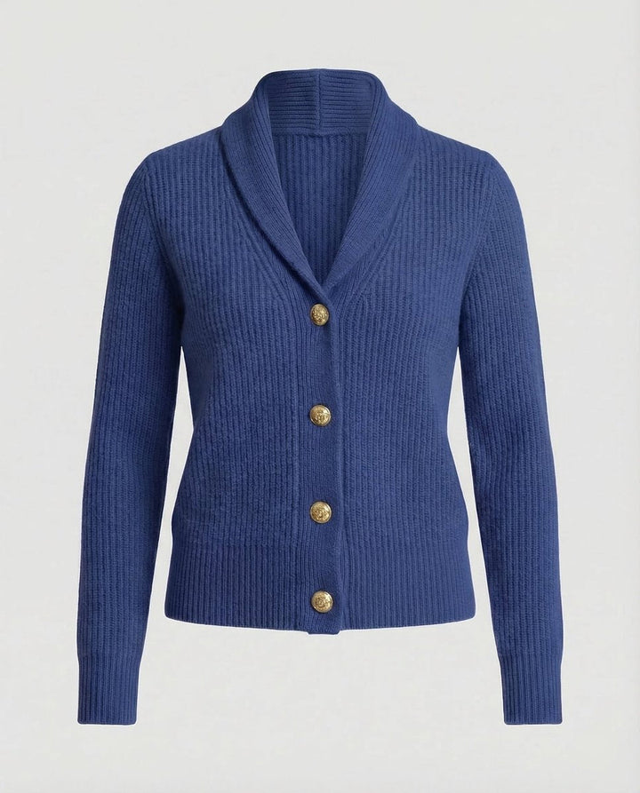 Penelope | Women's Ribbed Knit Button-Front Lapel Collar Cardigan