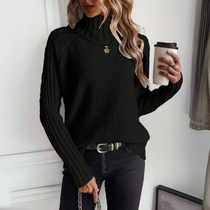 Charlotte | Women's Ribbed Knit Relaxed-Fit Turtleneck Sweater