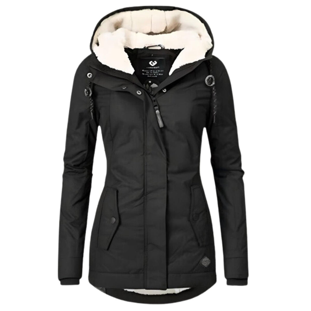 Amelia | Women's Sherpa-Lined Hooded Parka Winter Coat Slim Fit