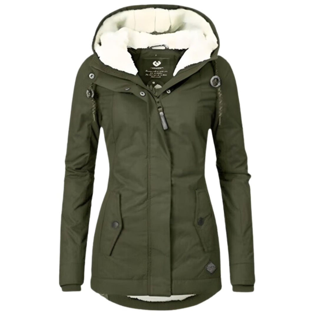 Amelia | Women's Sherpa-Lined Hooded Parka Winter Coat Slim Fit