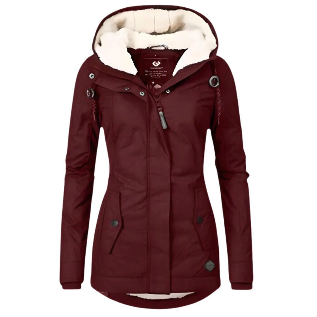 Amelia | Women's Sherpa-Lined Hooded Parka Winter Coat Slim Fit
