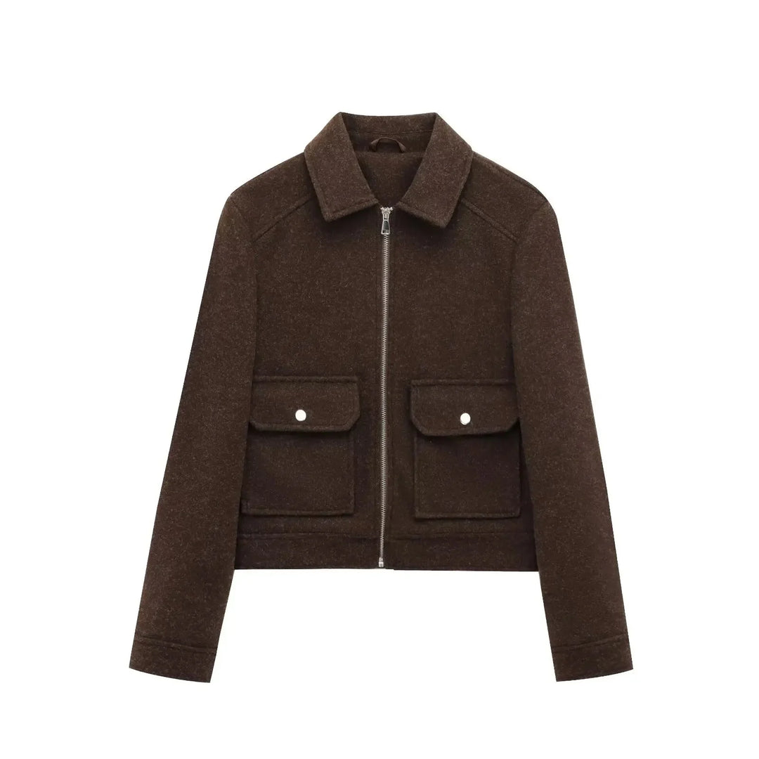 Claire | Women's Cropped Zip Up Bomber Jacket