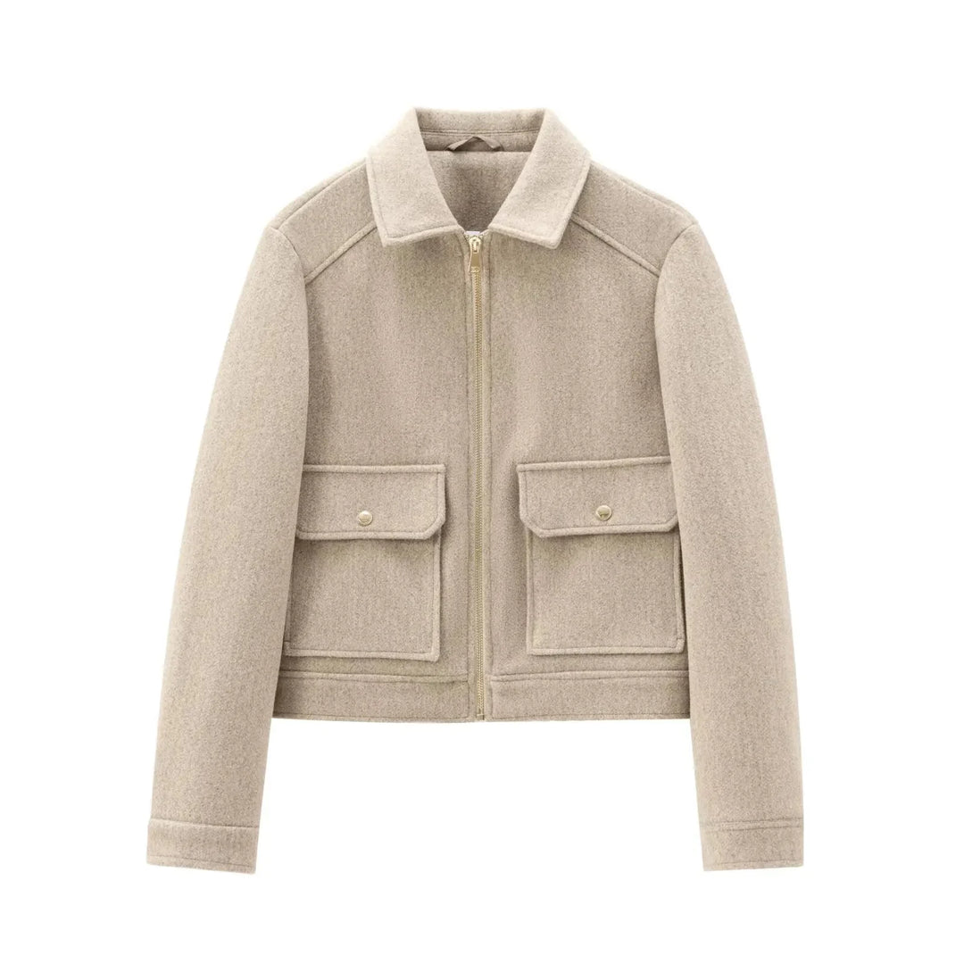 Claire | Women's Cropped Zip Up Bomber Jacket