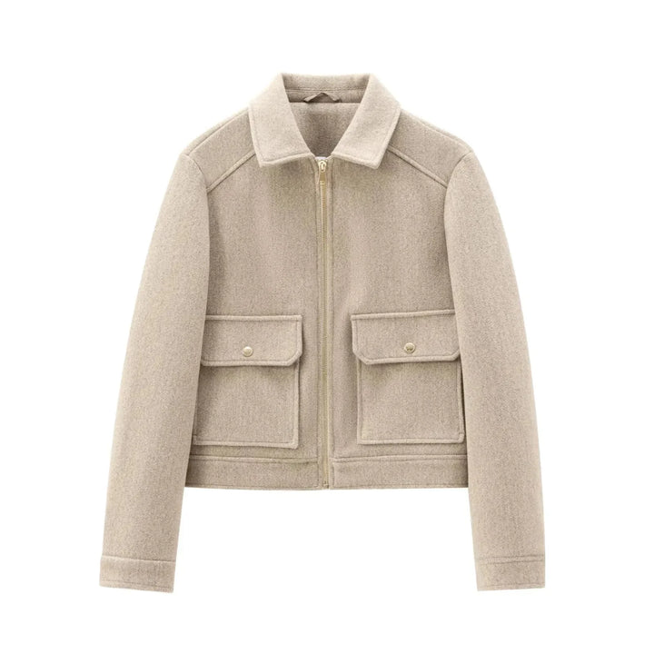 Claire | Women's Cropped Zip Up Bomber Jacket
