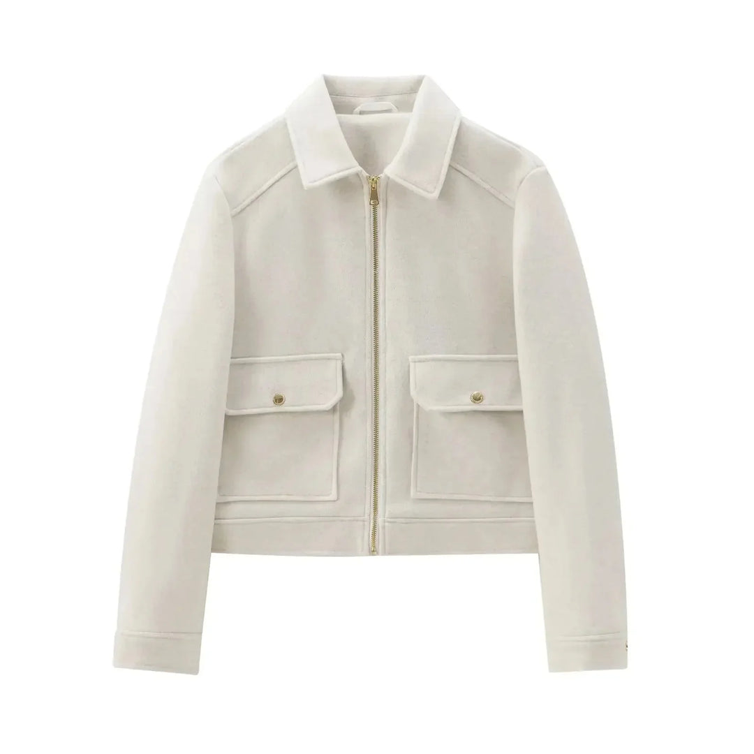 Claire | Women's Cropped Zip Up Bomber Jacket