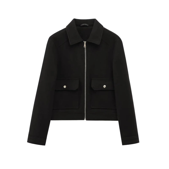 Claire | Women's Cropped Zip Up Bomber Jacket