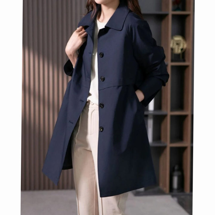 Nora | Women's Single-Breasted Tailored Mid-Length Trench Coat Jacket