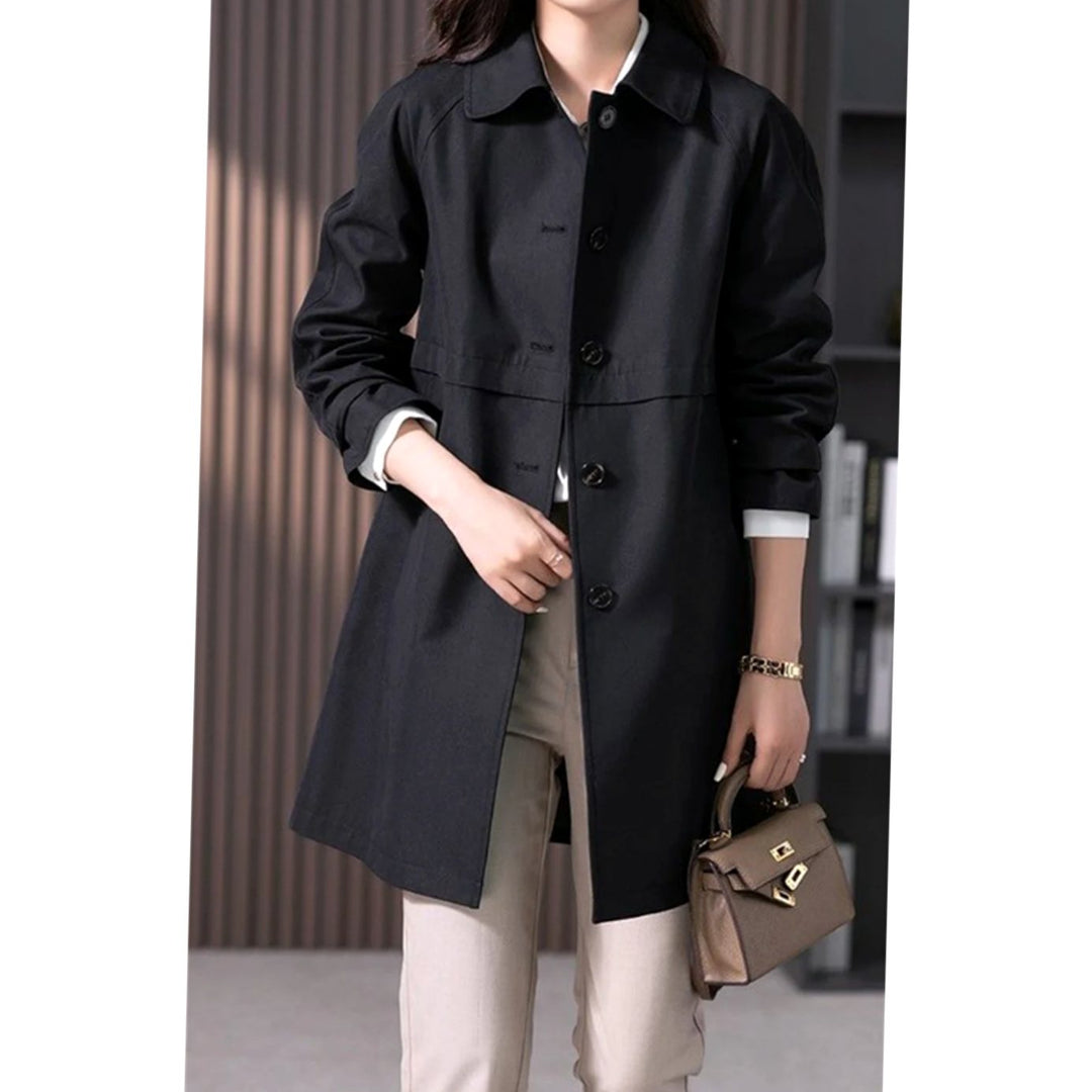 Nora | Women's Single-Breasted Tailored Mid-Length Trench Coat Jacket