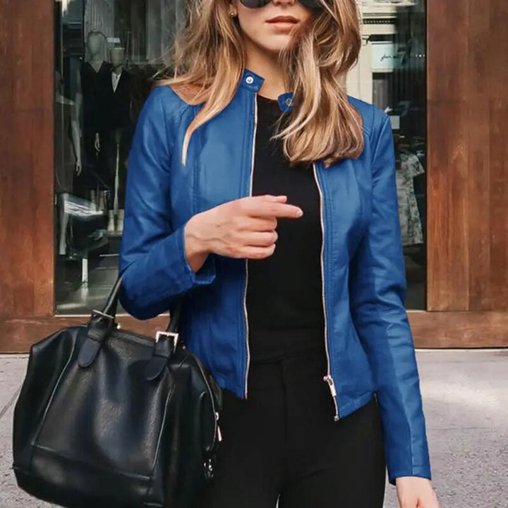 Evelyn | Women's Slim-Fit Zip-Up Faux Leather Jacket