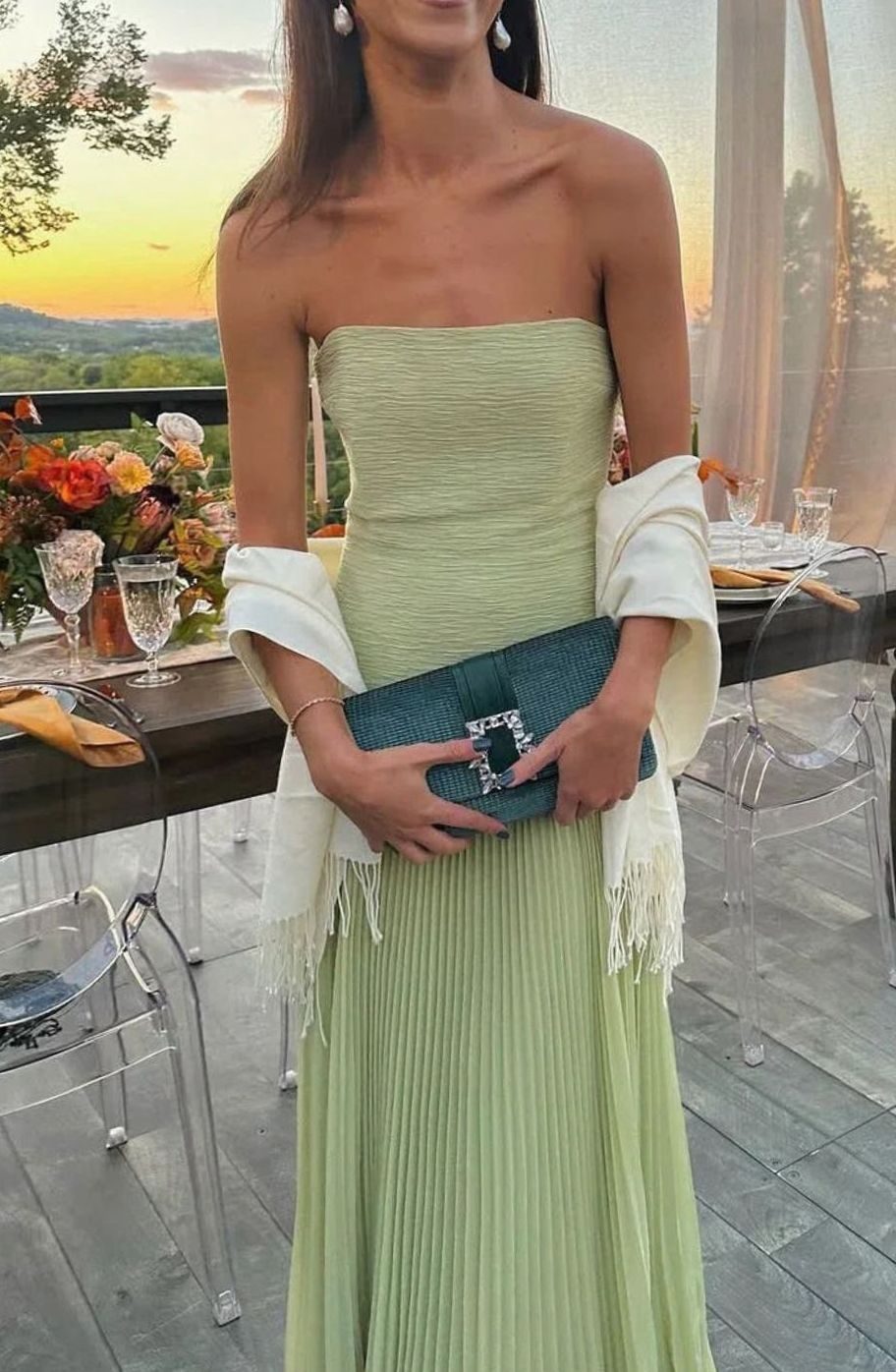 Evelyn | Women's Strapless Pleated Maxi Dress for Special Occasions