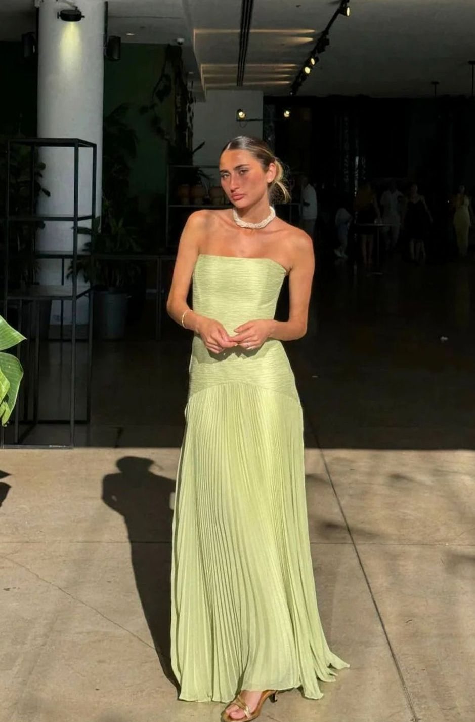 Evelyn | Women's Strapless Pleated Maxi Dress for Special Occasions
