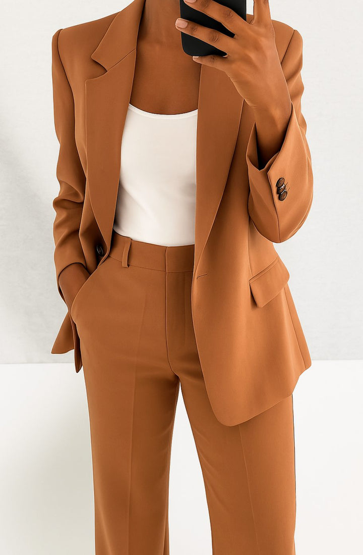 Zoey | Women's Tailored Blazer Pants Suit Set Single-Button
