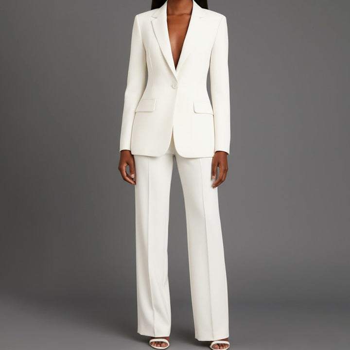 Mia | Women's Tailored Single-Button Blazer Pants Suit Set