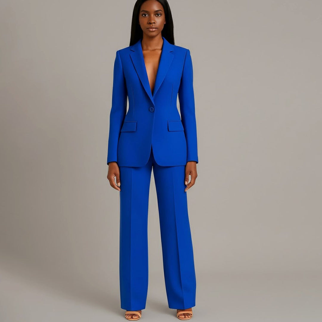 Mia | Women's Tailored Single-Button Blazer Pants Suit Set