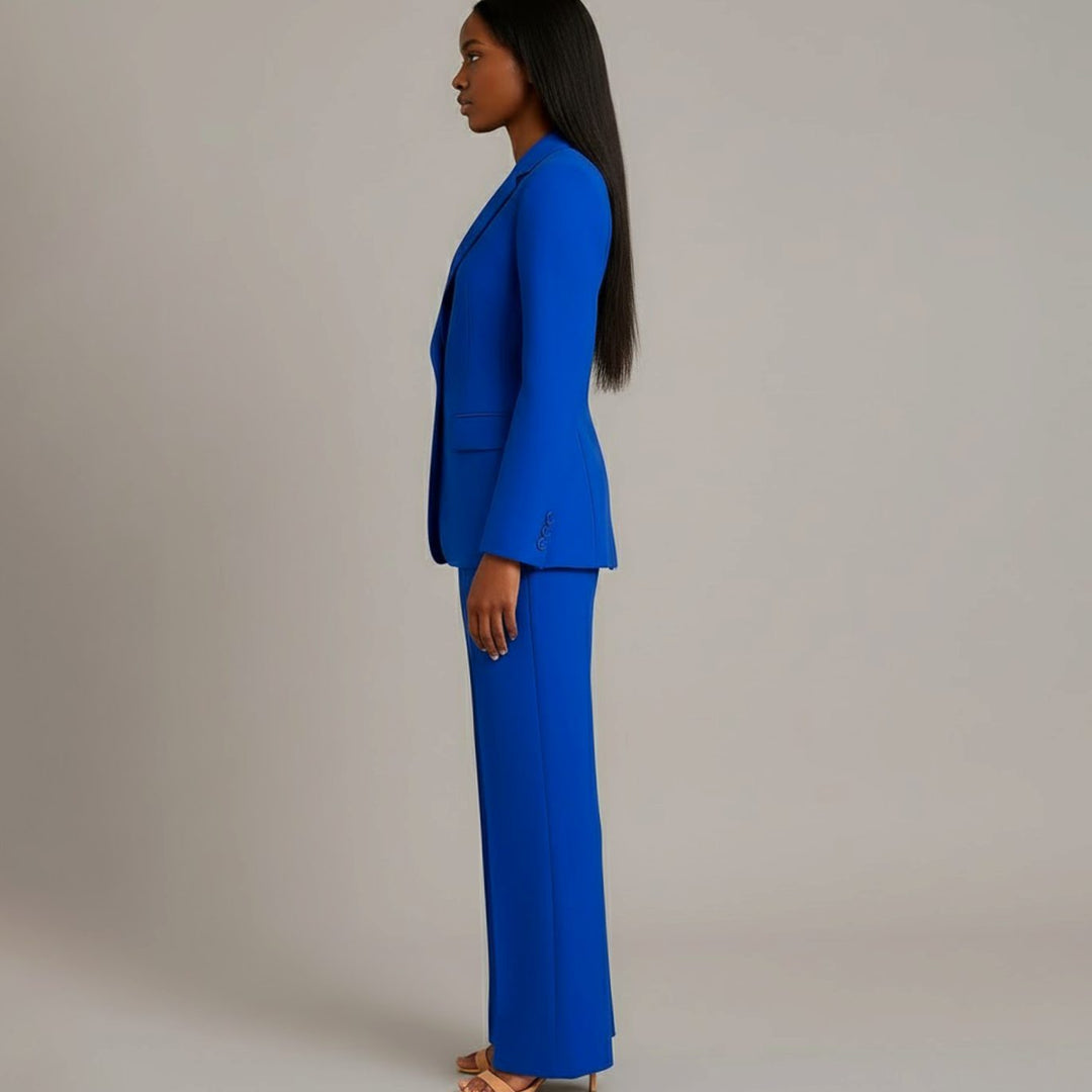 Mia | Women's Tailored Single-Button Blazer Pants Suit Set