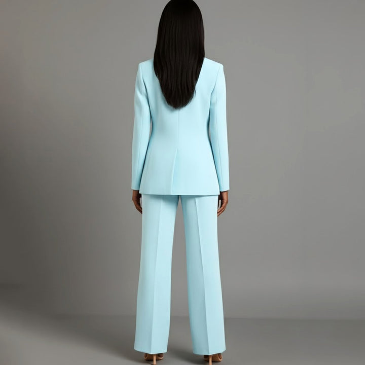 Mia | Women's Tailored Single-Button Blazer Pants Suit Set