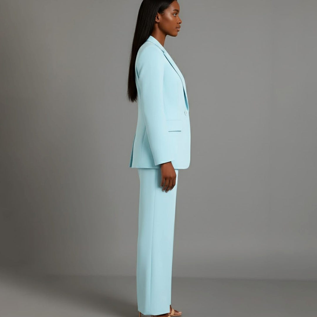 Mia | Women's Tailored Single-Button Blazer Pants Suit Set