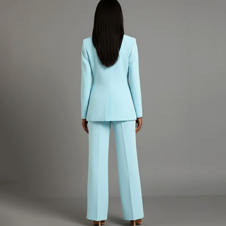 Mia | Women's Tailored Single-Button Blazer Pants Suit Set