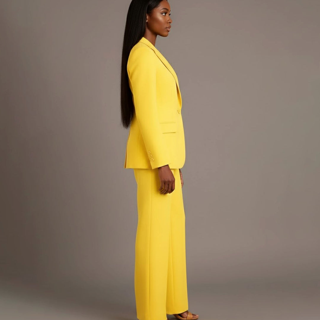 Mia | Women's Tailored Single-Button Blazer Pants Suit Set
